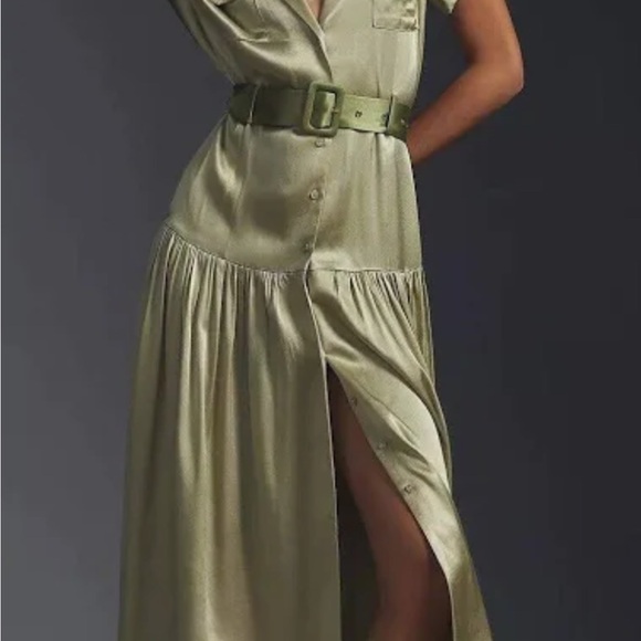 XL Anthropologie Dress (Elliott) moss green midi dress. - Picture 11 of 11